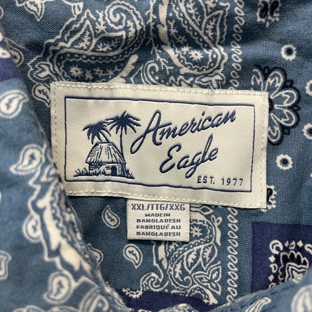 American Eagle Men's Patchwork Button-Up Resort S… - image 2